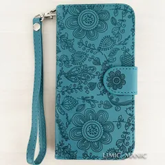 iPhone SE3 SE2 8 7 SE (第2世代/第3世代) ケース スマホ 手帳型 カードケース エンボス加工 キャンディカラー 花柄 ダークグリーン 緑 緑色