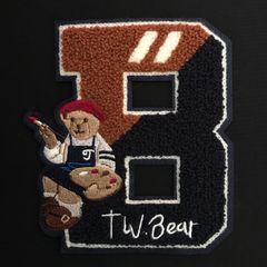 熊 B  twbear  ふわふわワッペン  縫い付けタイプ