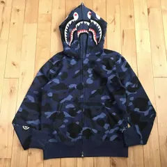 A BATHING APE エイプ シャーク パーカー青 XL Size【M】 A BATHING APE ア ベイシング エイプ SHARK FULL ZIP