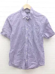 ◇ BEAUTY&YOUTH UNITED ARROWS チェック 半袖 シャツ サイズS パープル ホワイト メンズ  【1002800798377】