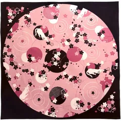 ミヤモトタオル(Miyamoto-towel)宮本 kenema 日本製 大風呂敷 大判 二四巾 和柄 手捺染 ねこも花見 90×90cm 1