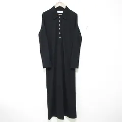 未使用 24AW AER adam et rope エーイーアール アダムエロぺ WEB限定 洗える ポロシャツワンピース ロングドレス GAE54560 F ブラック レディース 古着 中古 USED