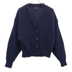 グリーンレーベルリラクシング コットンブレンド 長袖 ニット カーディガン ネイビー系 green label relaxing UNITED ARROWS レディース 古着 【231207】