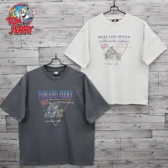 新品 メンズ トムとジェリー TOM&JERRY トムジェリ 半袖 Tシャツ ティーシャツ 半袖Tシャツ プリント キャラクター グッズ レディース ユニセックス オーバーサイズ ワイドシルエット オフホワイト アイボリー チャコール インクブラック