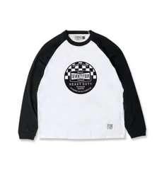 SEVENTY FOUR セブンティーフォー BASEBALL T SHIRT L/S (CHECKER CIRCLE LOGO)ベースボール ラグラン Tシャツ カットソー チェッカーフラッグ チェッカーサークル【XL】新品
