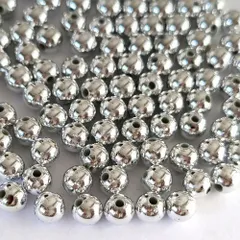 CCB 【 6mm 7.5ｇ 60個 】 メタルビーズ アクリルビーズ ラウンド6mm アクリルビーズ  ( シルバー )