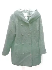 ◇ E hyphen world gallery フロントボタン 秋冬 フード カジュアル 長袖 コート サイズF ブラック レディース E  【1310050000486】