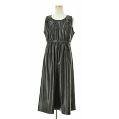 【GLAMOROUSGARDEN】831-03702 フェイクレザーウエストマークノースリーブワンピース