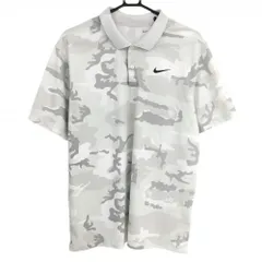 ★値下げ★ナイキ 半袖ポロシャツ ライトグリーン×グレー 迷彩調 ロゴプリント DRI-FIT メンズ XL ゴルフウェア NIKE