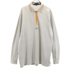 PEARLY GATES パーリーゲイツ ゴルフ 長袖 ポロシャツ 4 グレー系 鹿の子地 メンズ 古着