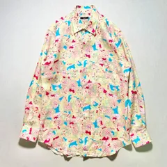 麻100% bagutta 長袖シャツ 総柄 ペイズリー マルチカラー Lのサムネイル