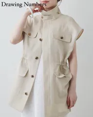 【美品】Drawing Numbers 片畦ニットベスト　金ボタン　38 Drawing Numbers 片畦ニットベスト 38 ブラック 金ボタン トップス
