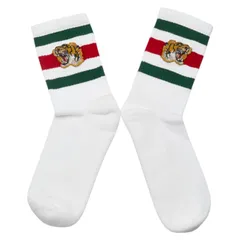 【未使用】グッチ 靴下 タイガー ホワイト ストレッチコットン　24-26cm GUCCI - GUCCI ソックス 靴下 タイガー 虎 の通販 by gon