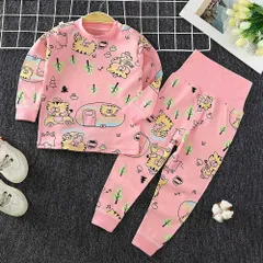 ☆ ピンク×ネコ ☆ 110cm ☆ パジャマ キッズ lypj11108 パジャマ キッズ 長袖 上下セット ロングパンツ パンツ ズボン 長ズボン ルームウェア 部屋着 寝巻き 寝間着 子供パジャマ セットアップ 上下 セット 子供服 子ども服 こども服