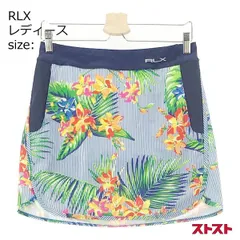RLX ラルフローレン インナー付 スカート 花柄×ストライプ ネイビー系 [240001979014]#のサムネイル