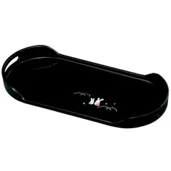 紀州塗り 尺４寸 お盆 コーヒートレー 黒 夢うさぎ おぼん トレイ 日本製 国産