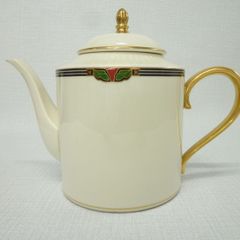 希少】ノリタケ ティーポット 緑 金彩 上品 洋食器 フィッツジェラルド