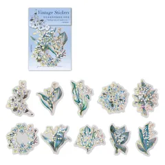 TOMMYFIELD シール 花 フレークシール ステッカーコラージュレトロ 花柄 装飾ステッカー (青) [並行輸入品] [ブルー]