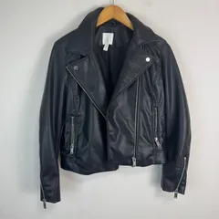 H&M エイチアンドエム レザージャケット ダブルライダース レディース USサイズS ブラック 古着 ストリート アメカジ