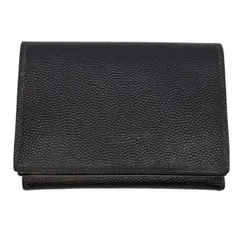 Saint Laurent Paris サンローランパリス キャビアスキン 3つ折りウォレット 財布 小物 メンズ レディース ブラックのサムネイル