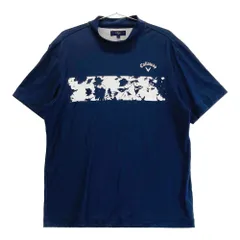 サイズ：LL CALLAWAY キャロウェイ 2024年モデル モックネック 半袖Tシャツ 花柄 ネイビー系 [240101315980]# ゴルフウェア メンズ ストスト