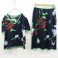 LEONARD レオナール　スカートセットアップ　スカート　花柄　総柄　Lサイズ Leonard 総柄スカート・トップスセットアップ 花柄 LEONARD