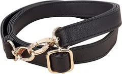 WADORN PUレザー巾着 ストラップ 調整可能 置換クロスボディショルダーバッグ ハンドバッグ キャンバスバッグ クラッチバッグ スイベルフック付き( ブラック)