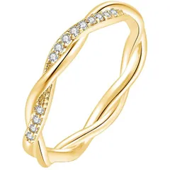 指輪 合金 ファッション アクセサリー ジルコニア ゴールド