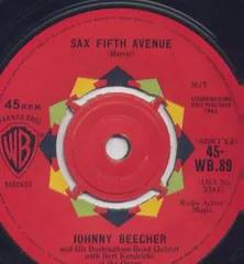 英7” Johnny Beecher Sax Fifth Ave / Jack Sax The City 45WB89 Warner Bros. Records /00080