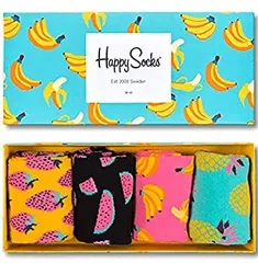 ハッピーソックス アソートカラフルプレミアムコットンソックス 4ペアギフトボックス 男女兼用 US サイズ: NoSize