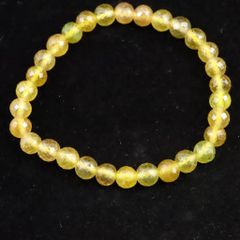 超高品質】宝石質 ペリドット ボタンカットブレスレット 約6mm 8月 
