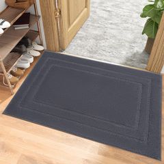 新品 Joy-yong玄関マット室内/屋外 業務用/家庭用 玄関マット 泥落とし 玄関マット室内 洗える バスマット 滑り止め 洗面所マット速乾性 床マット (40cm*60cm*1枚 ダークグレー)