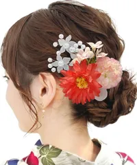 【特価商品】花飾り 花飾り 造花 簡潔 結婚式 七五三 卒業式 髪留め 花火大会 夏祭り造花 浴衣 入学式 浴衣 袴 発表会 振袖 着物 和装 アクセサリー 成人式 ヘアメイク ヘッドドレス Y1801 ヘアアクセサリー 髪飾り 全10色 緑 髪飾り】 【JZ