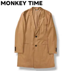 【美品】 モンキータイム MONKEY TIME ユナイテッドアローズ UNITED ARROWS シングル チェスター コート ノッチドラペル センターベント 総裏地 XL ベージュ セレクト カジュアル シティールック メンズ