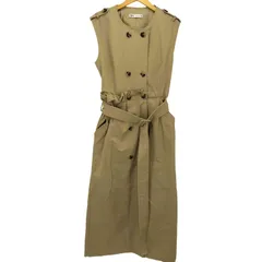 綺麗め【ザラ】ZARA トレンチ ロング シャツ ワンピース S キャメル×茶 2138645410.jpg?1704413156