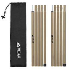 テントポール タープポール スチール 2本セット タン 最長174cm 直径16mm 収納袋付き VASTLAND（ヴァストランド）