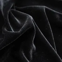 moonfarm 幅広2m 手芸用 ベロア 生地 やや薄手 カラー 無地 布 黒( ブラック,  1m)のサムネイル