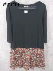 ◇ SHIPS シップス 花柄 プリント 長袖 ミニ ワンピース ブラック マルチ レディース  【1002800414079】