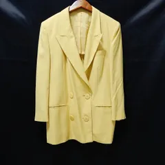 #snc レリアン Leilian ジャケット 9 黄 長袖 ダブルボタン イタリア製生地 レディース [862755]