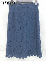 ◇ ROPE PICNIC ロペピクニック レース 膝下丈 タイト ナロー スカート サイズ36 ネイビー系 レディース 【中古】 【1103170003044】