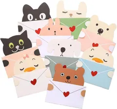 【在庫処分】/ / / 猫(ねこ) (くま) 熊 / ひよこ2 (犬/ひよこ 猫2 封筒付 メッセージカード メッセージを抱える / 9種セット 動物 しろくま/ピンクうさぎ/しろうさぎ) カード メッセージ