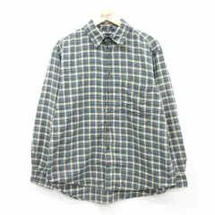 L/古着 ギャップ GAP 長袖 ブランド シャツ メンズ 00s コットン 緑他 グリーン チェック 25aug22 中古 トップス