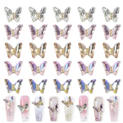 【在庫処分】バタフライ 立体 オーロラ 可愛い 蝶々 ネイルチャーム 3D クリスタル バタフ 25個セット ネイル用ラインストーン ネイルデコレーション 蝶 ジュエリー ネイルアート ネイルパーツ ネイルアクセサリー