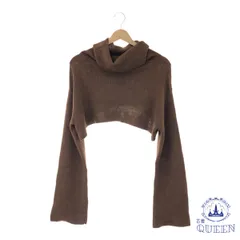 ☆美品☆ トップス ポンチョ ショート丈 タートルネック 長袖 レディース ブラウン 901-5639 送料無料 古着