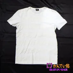 FENDI フェンディ　半袖Tシャツ　ズッカ柄　Mサイズ　FFロゴ　クルーネック　ボーダー　ホワイト　白　コットン　FAF532 A552　A25-1889　久安店