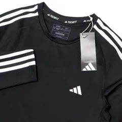 ★アディダス adidas 新品 メンズ 吸汗速乾 高機能 トレーニング テックフィット インナー 長袖 シャツ 黒 Lサイズ [HD3532-L]三 弐★QWER