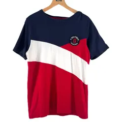 TOMMY HILFIGER 半袖Tシャツ M ネイビー メンズ 古着 トミーヒルフィガー 半袖 カットソー トップス