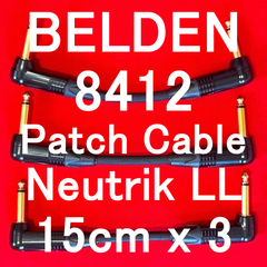 BELDEN 8412 Patch Cable with Neutrik Gold Plated Plug LL 15cm x 3本