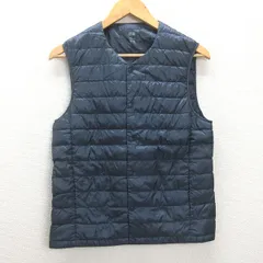 U■ユニクロ/UNIQLO ウルトラライトダウンコンパクトVネックベスト/311-409321【S】青系/men's/a66【中古】■
