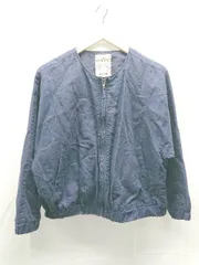 ◇ sabstreet my standard フロントチャック 無地 リネン混 シンプル 長袖 ブルゾン サイズM ネイビー レディース E 1303160007681のサムネイル